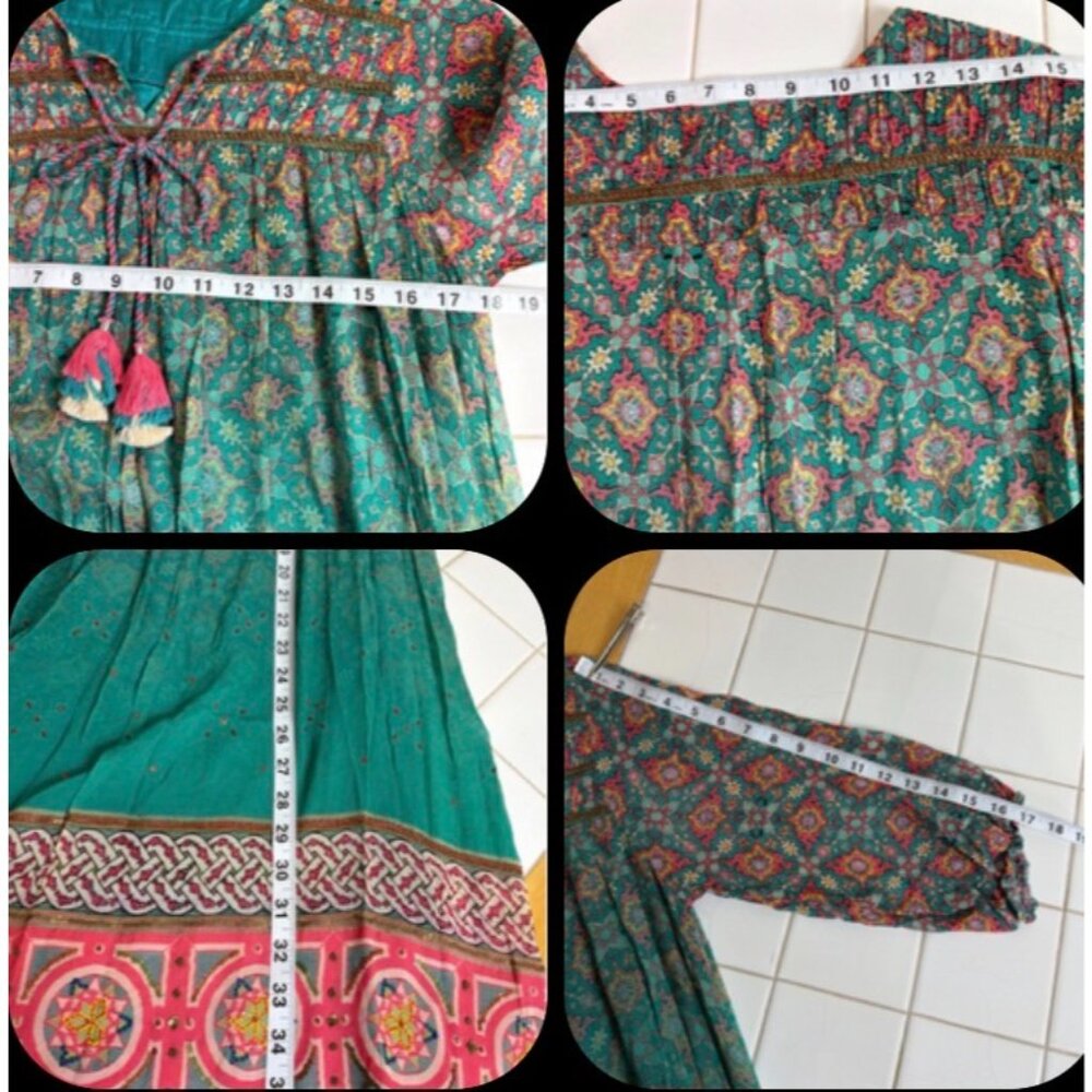 Tanvi Kedia Bohemian Tassel Tunic Dress Festival Western Size S - Picture 13 of 16